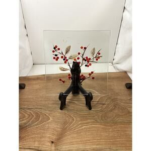 Crackle Lucite Acrylic Tray Trinkets Oriental Candles Floral 🔥